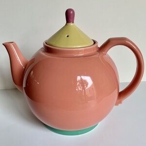 Vintage Lindt Stymeist Peach Porcelain Teapot | 1980s Japan | Pastel Colorway